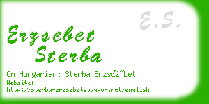 erzsebet sterba business card